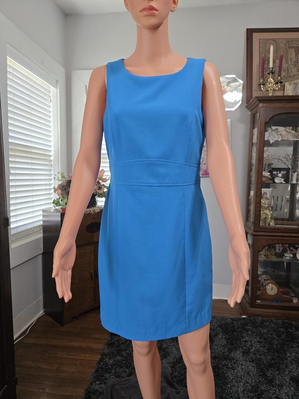 Evan Picone Turquoise Blue Sleeveless Sheath Mini Dress